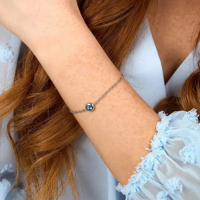 Bracelets Morellato Womens silver bracelet with rhodium plating and blue topaz Morellato Eternal Treasures
