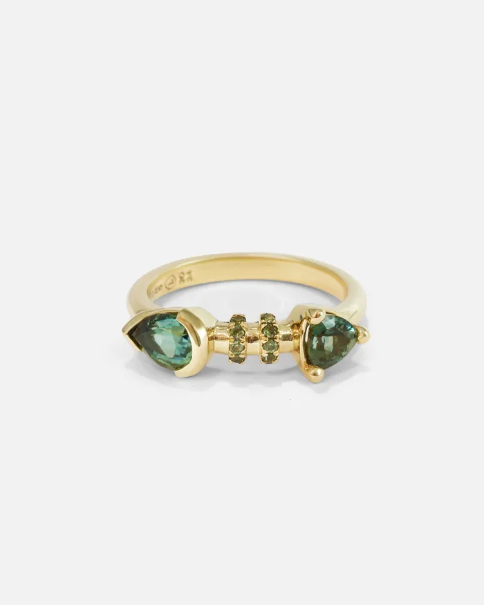 Calabash Nebula Teal Sapphire Ring Alfonzo Rings