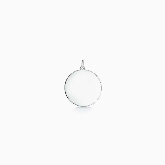Charm Necklaces Sandy Steven Engravers Engravable 1 inch 14k White Gold Disc Charm Pendant Charm Necklaces Sandy Steven Engravers Engravable 1 inch 14k White Gold Disc Charm Pendant