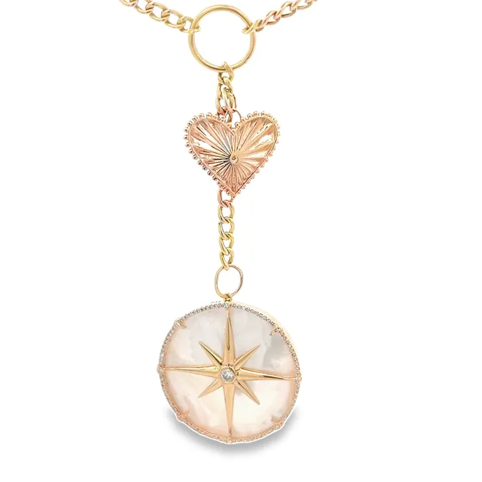 Charm Necklaces YaninaCo Jewelry Compass and Heart Charm Pendant