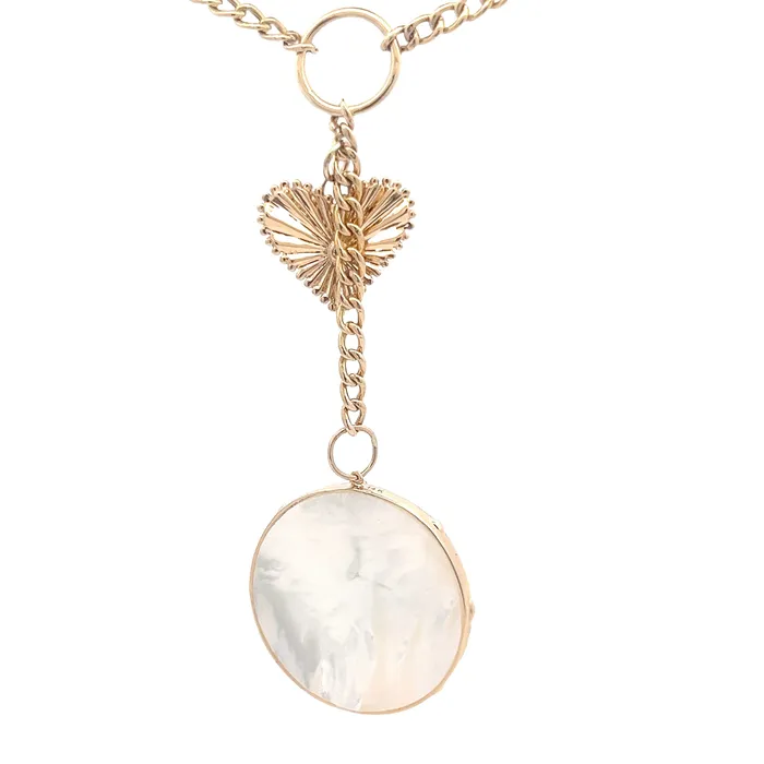 Charm Necklaces YaninaCo Jewelry Compass and Heart Charm Pendant