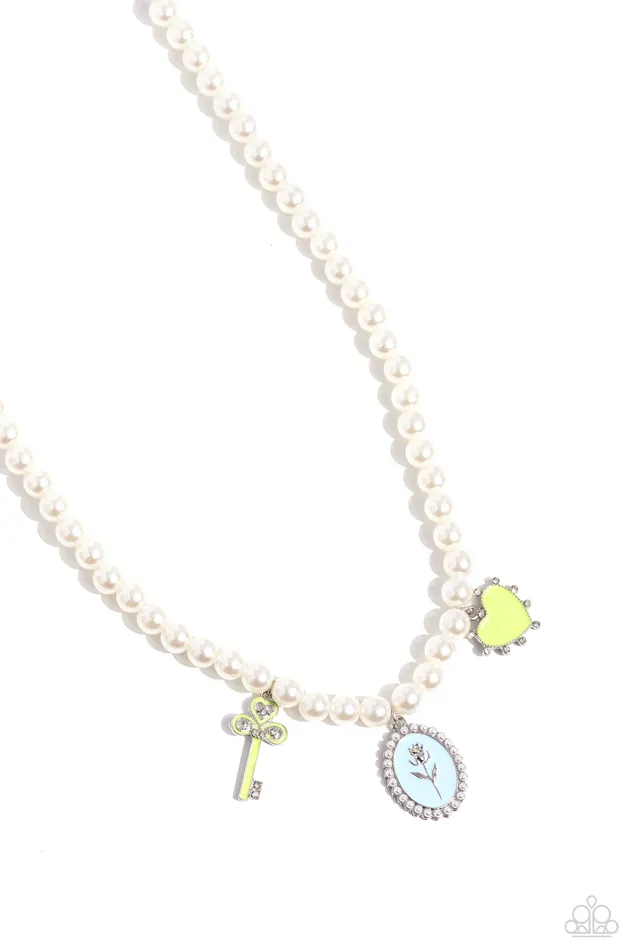 Charming Collision Green Necklace Jewelry by Bretta Paparazzi Accessories Necklaces