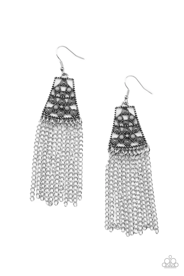 Cleopatras Allure Silver Earrings Jewelry by Bretta Paparazzi Accessories Earrings