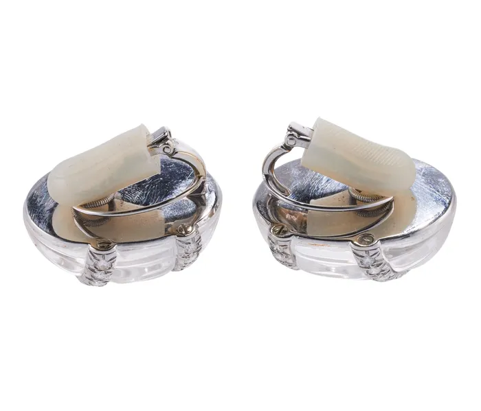 David Webb Carved Crystal Diamond Gold Platinum Earrings David Webb Earrings