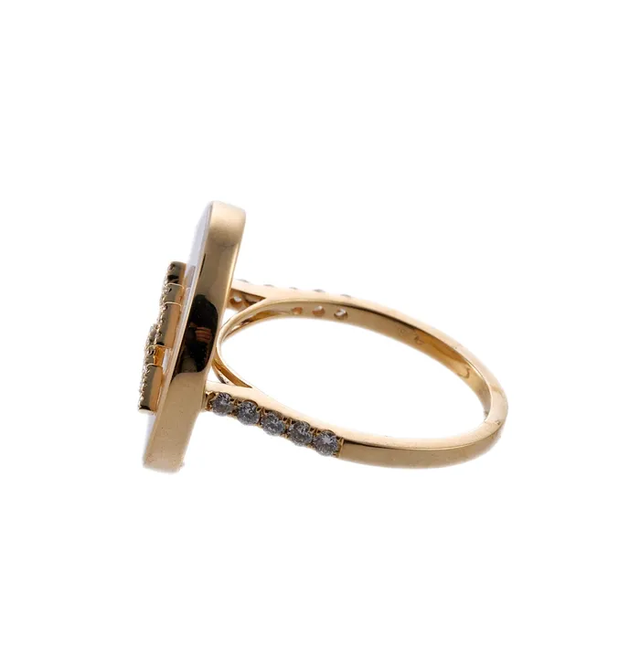 Doves Doron Paloma Diamond Mother of Pearl Gold Capricorn Zodiac Ring Doves Doron Paloma Rings