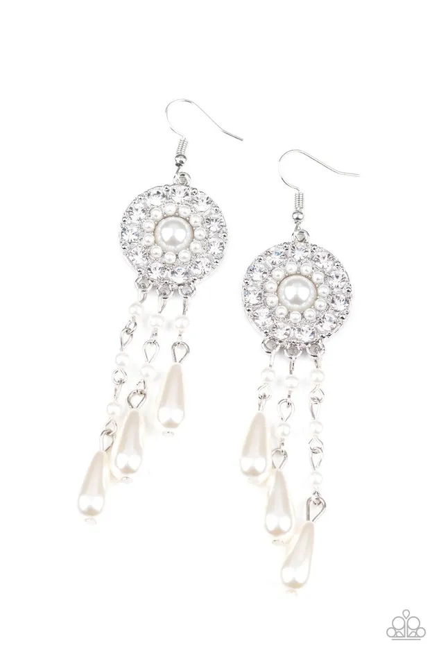 Dreams Can Come True White Earrings Jewelry by Bretta Paparazzi Accessories Earrings