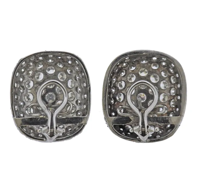 Earrings 7 Carat Diamond White Gold Earrings Not Signed