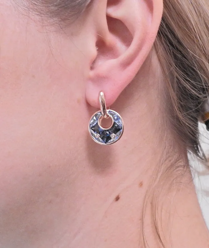 Earrings Bellarri Hava Nouveau Blue Topaz Diamond Gold Earrings Bellarri