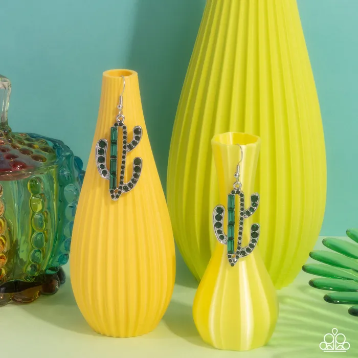 Earrings Cactus Confidence Green Earrings Jewelry by Bretta Paparazzi Accessories