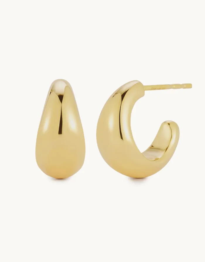 Earrings EF Collection ef collection gold jumbo dome hoop earring