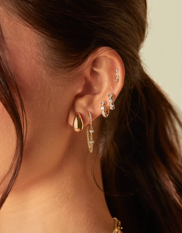 Earrings EF Collection ef collection gold jumbo dome hoop earring