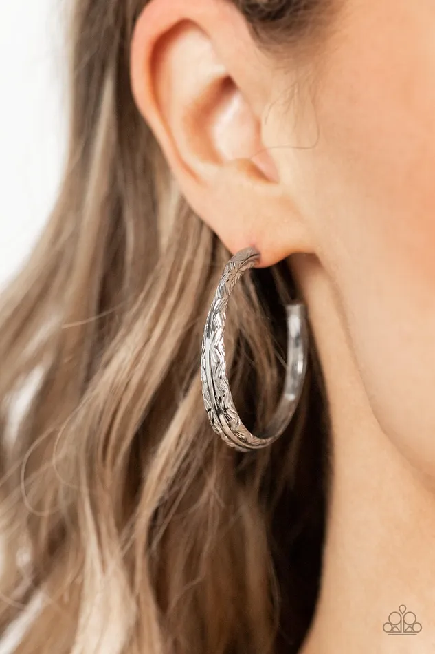 Earrings Paparazzi Accessories CONTOUR de Force Silver Hoop Earrings Jewelry by Bretta Earrings Paparazzi Accessories CONTOUR de Force Silver Hoop Earrings Jewelry by Bretta