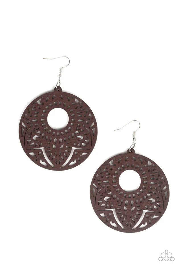 Earrings Paparazzi Accessories Mandala Mambo Brown Earrings Jewelry by Bretta