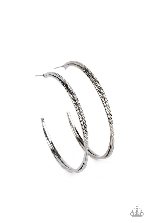Earrings Paparazzi Accessories Monochromatic Curves Black Earrings Jewelry by Bretta