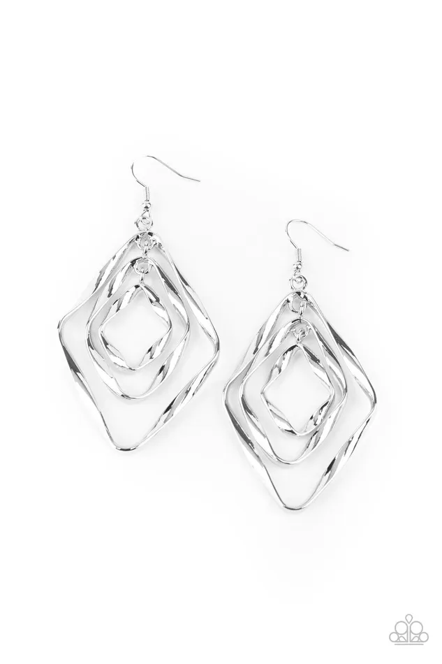 Earrings Paparazzi Accessories Retro Resplendence Silver Earrings Jewelry by Bretta
