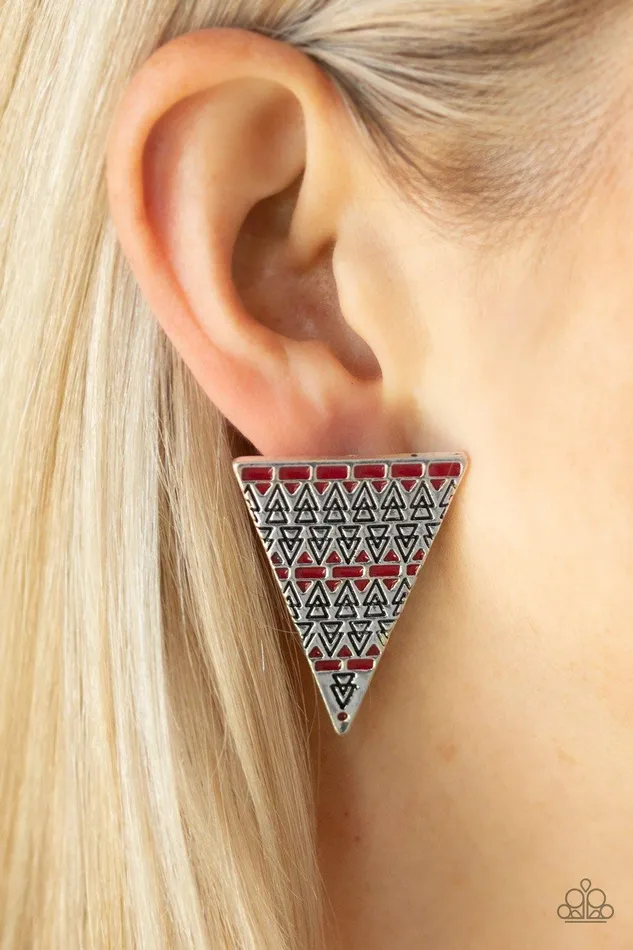 Earrings Paparazzi Accessories Terra Tricolor Red Earrings Jewelry by Bretta