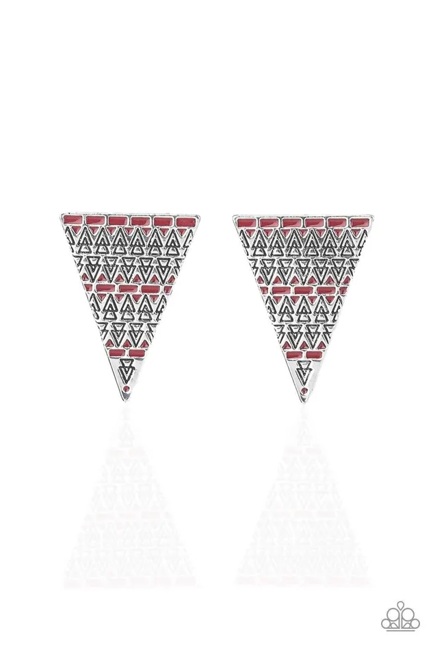 Earrings Paparazzi Accessories Terra Tricolor Red Earrings Jewelry by Bretta