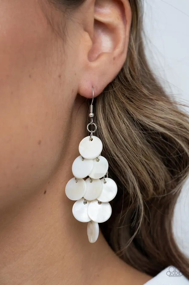 Earrings Paparazzi Accessories Tropical Tryst White Earrings Jewelry by Bretta