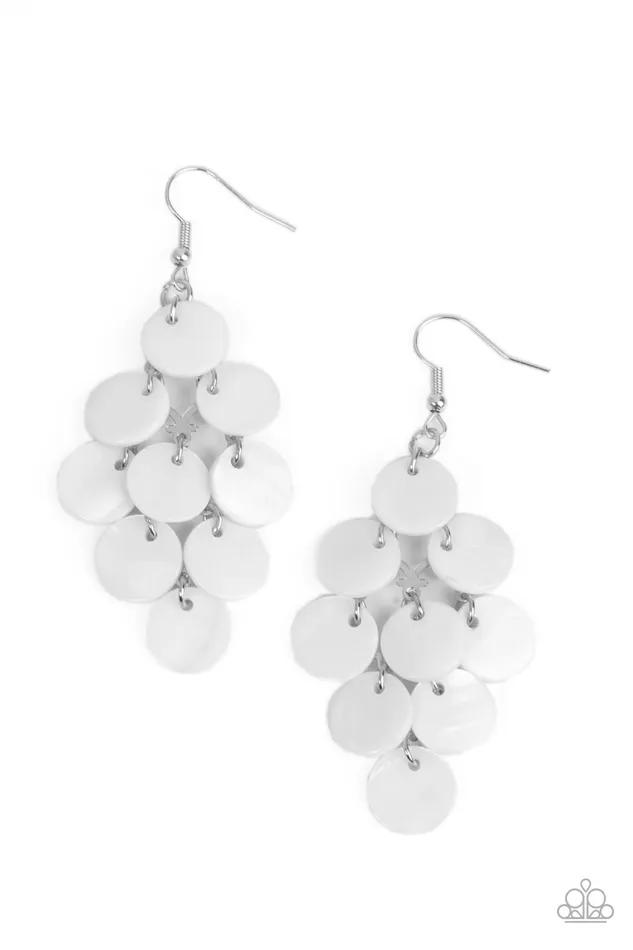 Earrings Paparazzi Accessories Tropical Tryst White Earrings Jewelry by Bretta