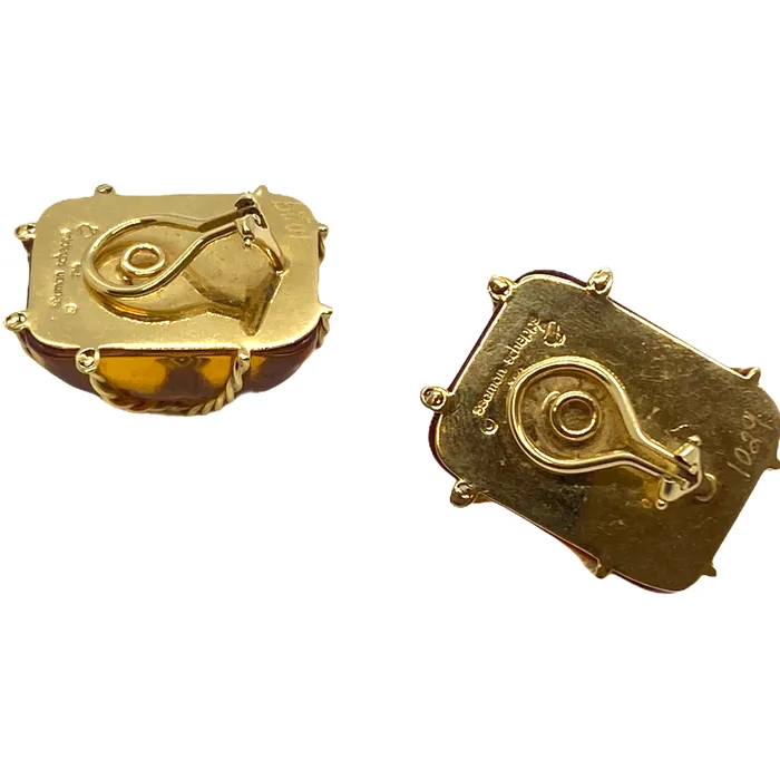 Earrings Seaman Schepps Seaman Schepps Cage Amber Gold Earrings