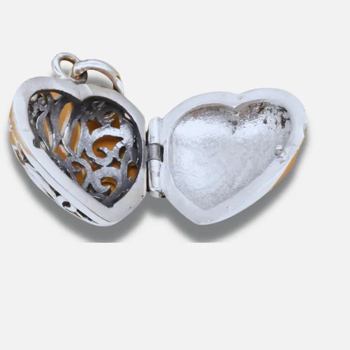 Erosmoon ELEGANT COLLAR AND LOCKET STERLING SILVER 925 AND VINTAGE STYLE FILIGREE HEART Necklaces