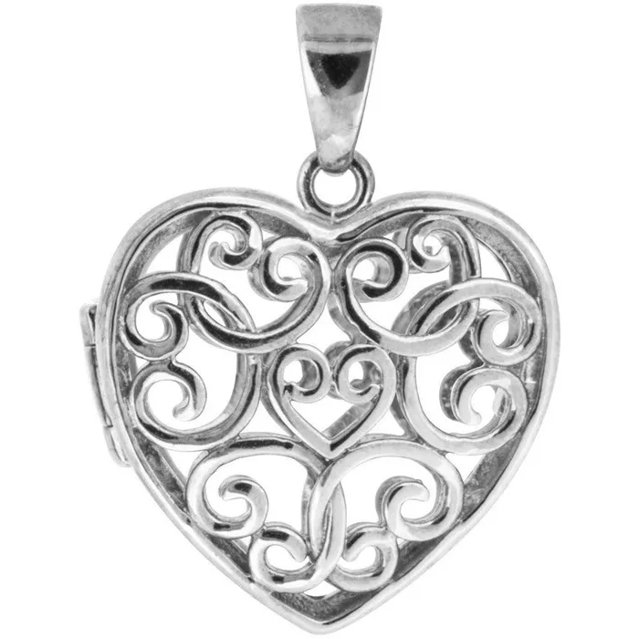 Erosmoon ELEGANT COLLAR AND LOCKET STERLING SILVER 925 AND VINTAGE STYLE FILIGREE HEART Necklaces