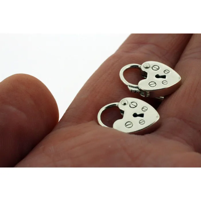 Erosmoon STERLING SILVER PADLOCK STUD EARRINGS 925 SMALL STUDS 11mm Earrings