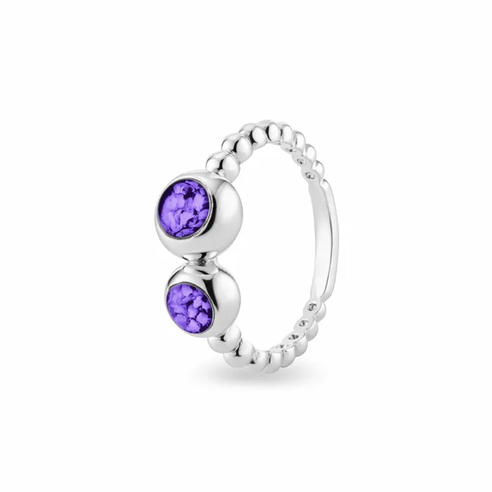 EverWith EverWith Ladies Rondure Double Array Bubble Band Memorial Ashes Ring Rings