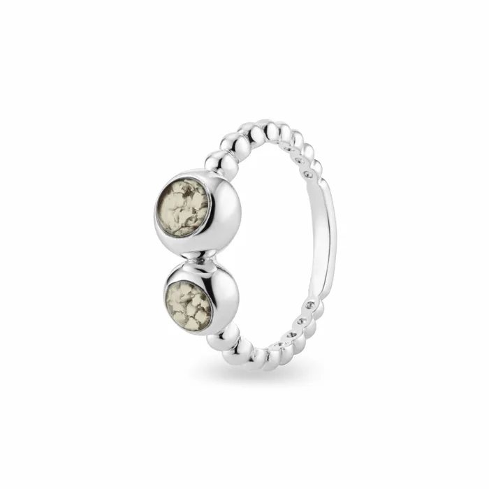 EverWith EverWith Ladies Rondure Double Array Bubble Band Memorial Ashes Ring Rings