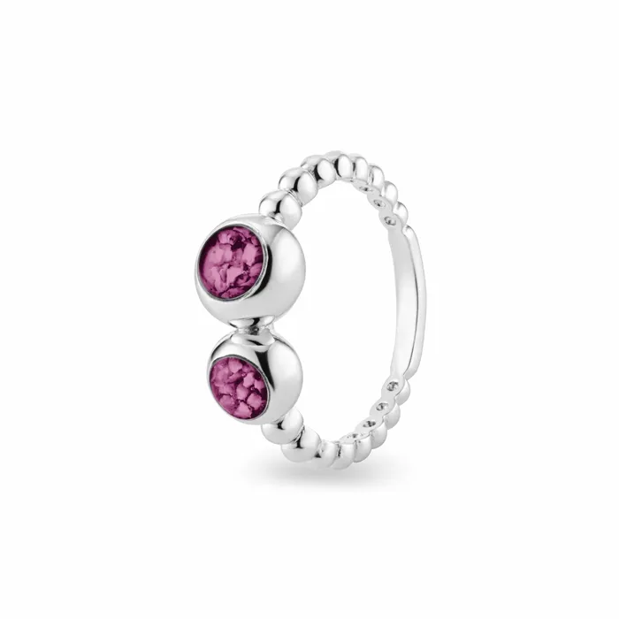 EverWith EverWith Ladies Rondure Double Array Bubble Band Memorial Ashes Ring Rings