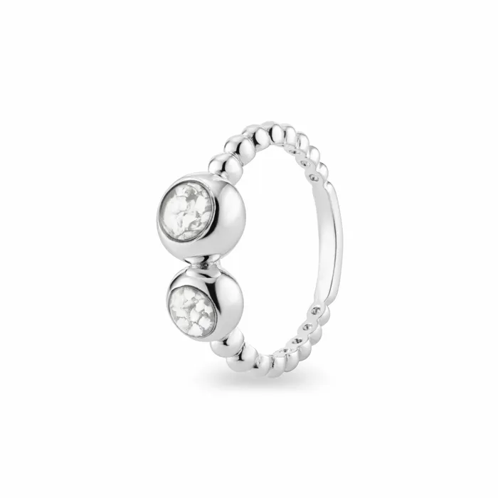 EverWith EverWith Ladies Rondure Double Array Bubble Band Memorial Ashes Ring Rings