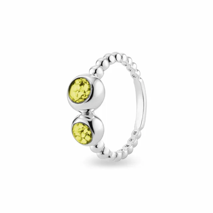 EverWith EverWith Ladies Rondure Double Array Bubble Band Memorial Ashes Ring Rings