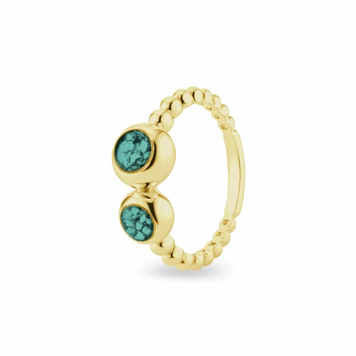 EverWith EverWith Ladies Rondure Double Array Bubble Band Memorial Ashes Ring Rings