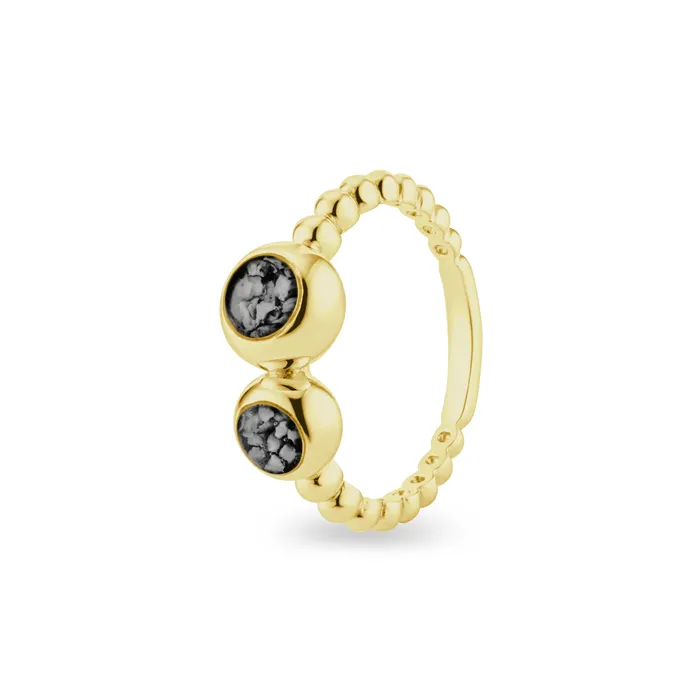 EverWith EverWith Ladies Rondure Double Array Bubble Band Memorial Ashes Ring Rings