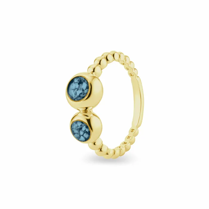 EverWith EverWith Ladies Rondure Double Array Bubble Band Memorial Ashes Ring Rings