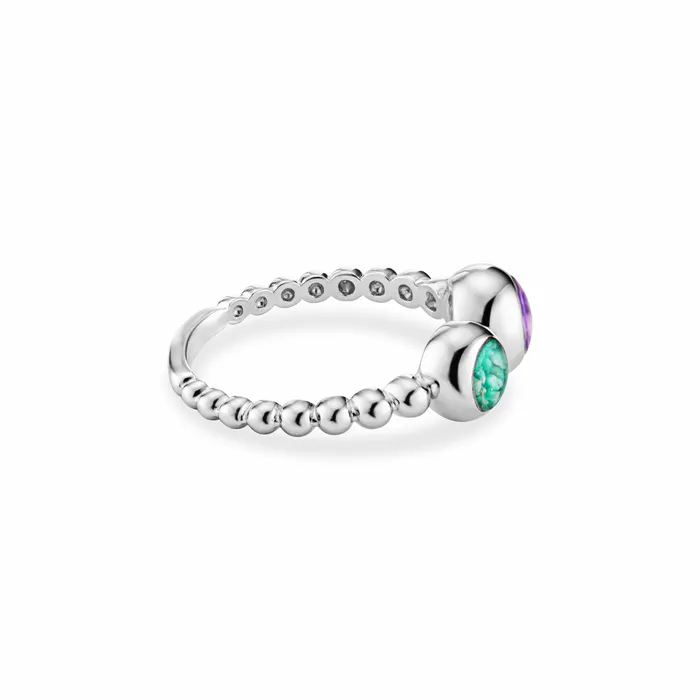 EverWith EverWith Ladies Rondure Double Array Bubble Band Memorial Ashes Ring Rings
