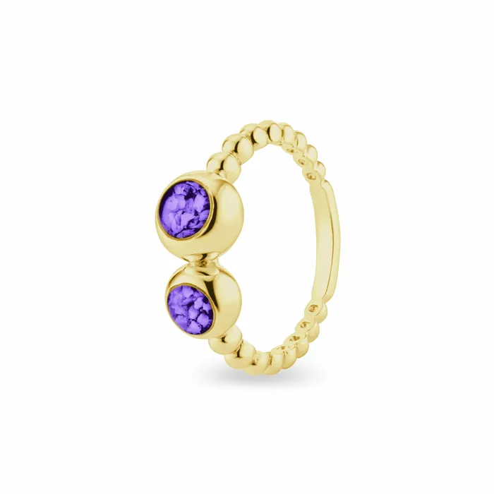 EverWith EverWith Ladies Rondure Double Array Bubble Band Memorial Ashes Ring Rings