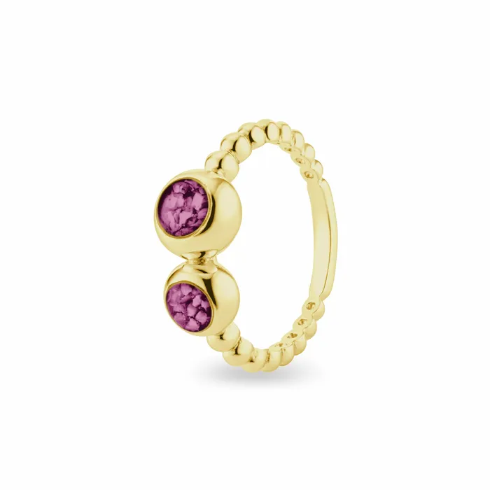 EverWith EverWith Ladies Rondure Double Array Bubble Band Memorial Ashes Ring Rings
