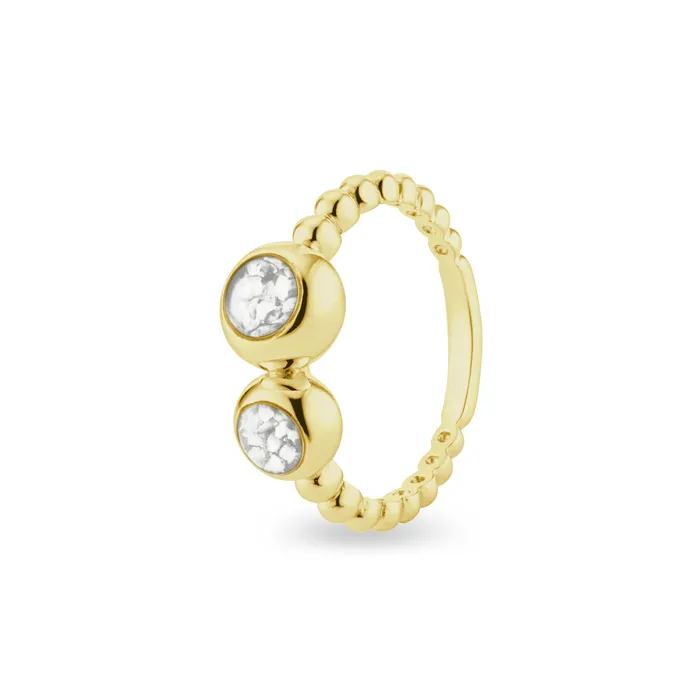 EverWith EverWith Ladies Rondure Double Array Bubble Band Memorial Ashes Ring Rings