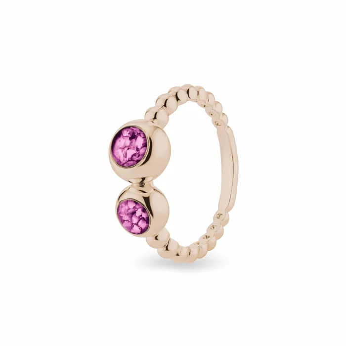 EverWith EverWith Ladies Rondure Double Array Bubble Band Memorial Ashes Ring Rings