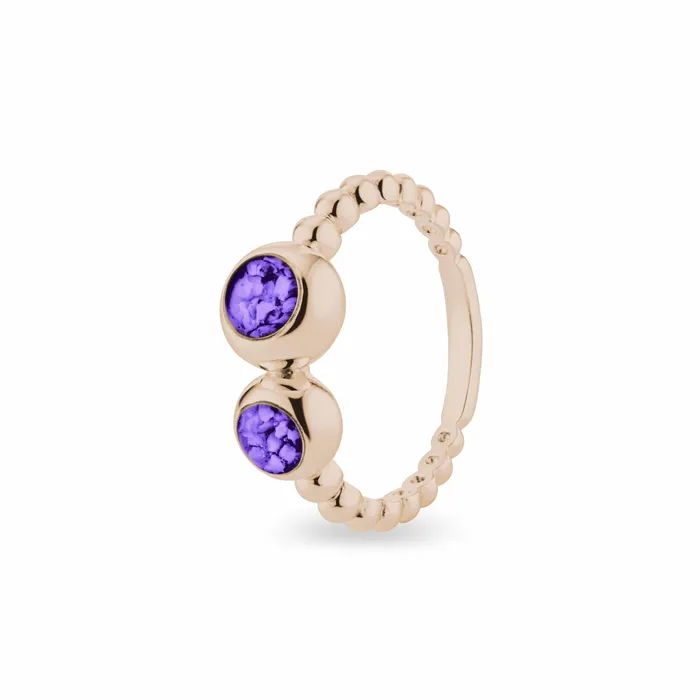 EverWith EverWith Ladies Rondure Double Array Bubble Band Memorial Ashes Ring Rings