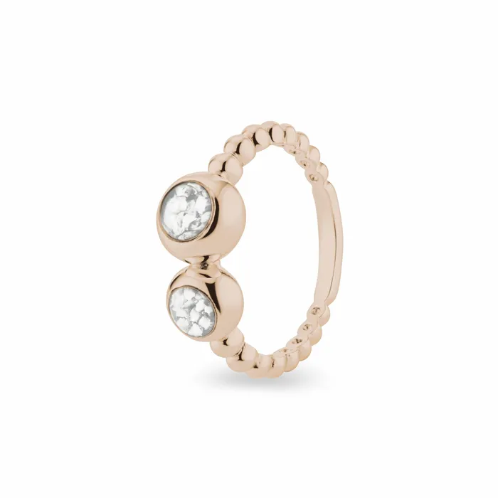 EverWith EverWith Ladies Rondure Double Array Bubble Band Memorial Ashes Ring Rings
