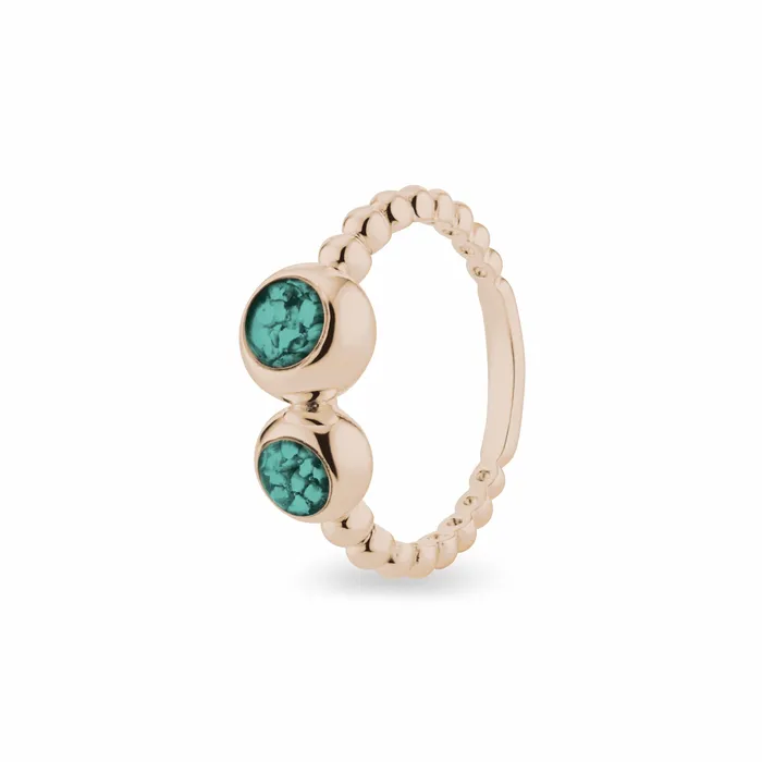 EverWith EverWith Ladies Rondure Double Array Bubble Band Memorial Ashes Ring Rings