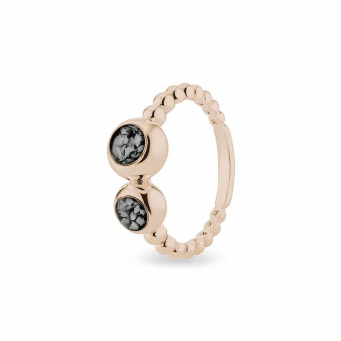 EverWith EverWith Ladies Rondure Double Array Bubble Band Memorial Ashes Ring Rings