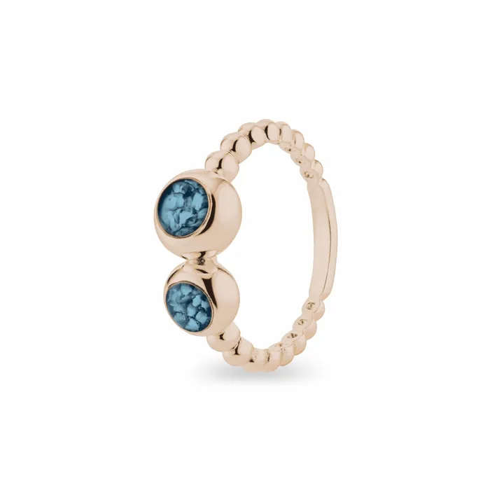 EverWith EverWith Ladies Rondure Double Array Bubble Band Memorial Ashes Ring Rings
