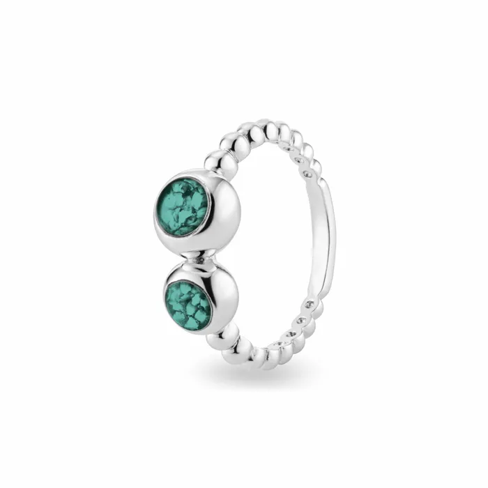 EverWith EverWith Ladies Rondure Double Array Bubble Band Memorial Ashes Ring Rings