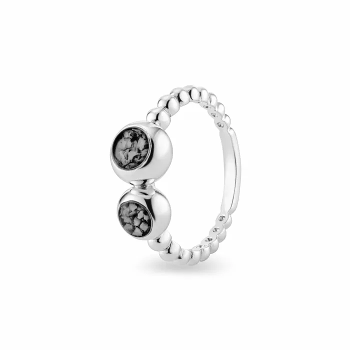 EverWith EverWith Ladies Rondure Double Array Bubble Band Memorial Ashes Ring Rings