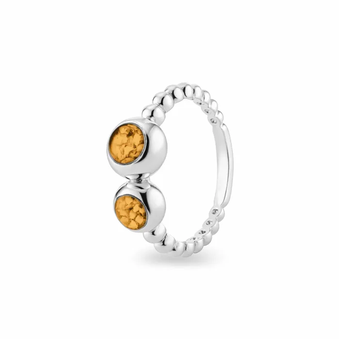 EverWith EverWith Ladies Rondure Double Array Bubble Band Memorial Ashes Ring Rings