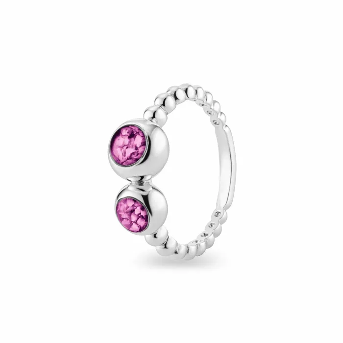 EverWith EverWith Ladies Rondure Double Array Bubble Band Memorial Ashes Ring Rings