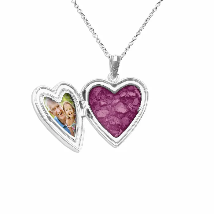 EverWith Small Heart Shaped Sterling Silver Memorial Ashes Locket EverWith Rings